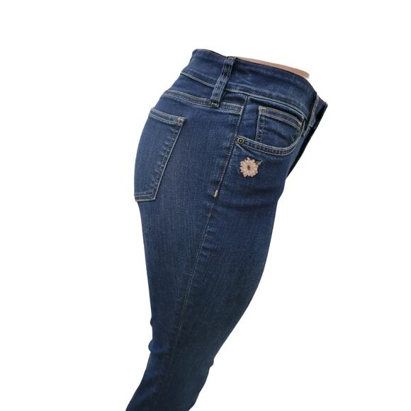 NYDJ Alina Ankle Jeans Size 4 | Floral Embroidered Dark Wash Cropped Denim - Picture 13 of 13